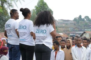 Project Zero team addressing a crowd